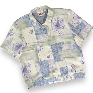 Pastel Floral Patchwork Vintage Blouse